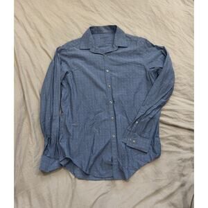 DKNY Slim Fit 100% Cotton Blue Pattern Dress Shirt